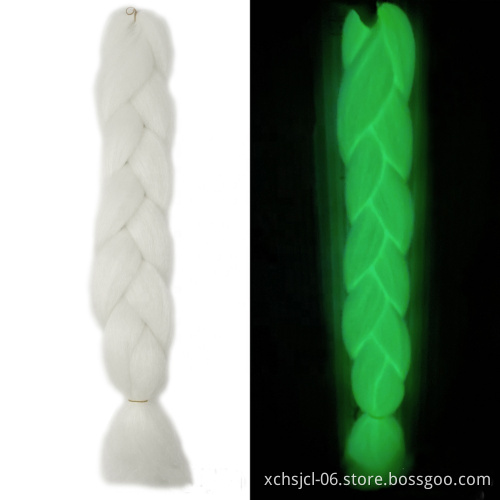 24inch 100g ombre glowing synthetic jumbo braids shining hair in the darkness soft braiding hair extensions for Women